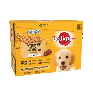 Pedigree Puppy Pouch Mixed Selection In Jelly 12 x 100g