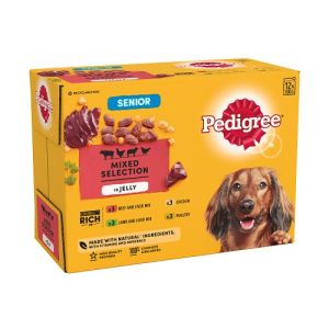 Pedigree Senior Dog Pouch Jelly incl Dentastix 12 x 100g