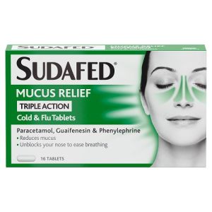 Sudafed Mucus Triple Action Cold/Flu Tabs 16S