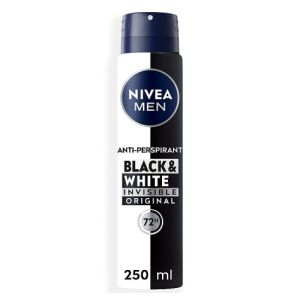 Nivea APD Spray 250ml Men Black&White Invis Power