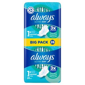 Always Ultra Day Sanitary Towels Normal With Wings 26s