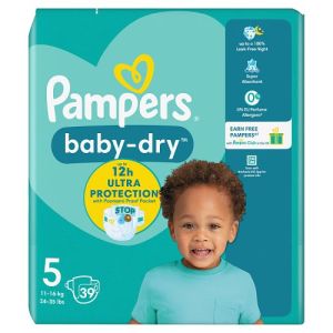 Pampers Babydry Size 5, 39 Nappies, Essential Pack, 11Kg23Kg