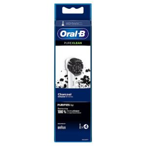 Oral B T/Brush Heads Pure Clean Charcoal 4s
