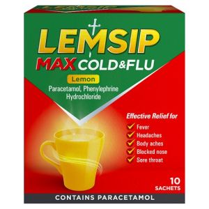 Lemsip Max Cold & Flu Sachets Lemon 10s