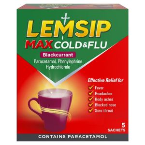 Lemsip Max Cold & Flu Blackcurrant Sachets 5s