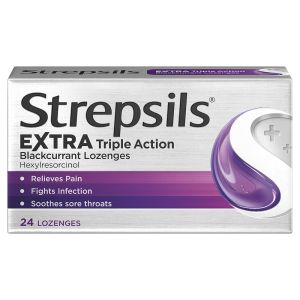 Strepsils Triple Act.Blackcurrant Lozenges 12x24s