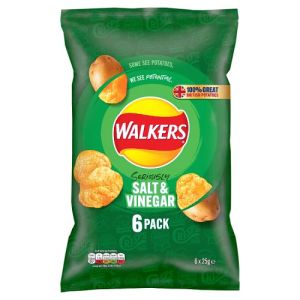 Walkers Salt & Vinegar 6Pk 6X25G