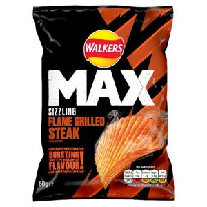 Walkers Max Flame Grilled Steak Crisps 50g