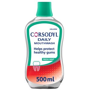 Corsodyl M/Wash 500ml Daily Fresh Mint Alc Free