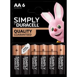 Duracell Simply Batteries AA 6pk