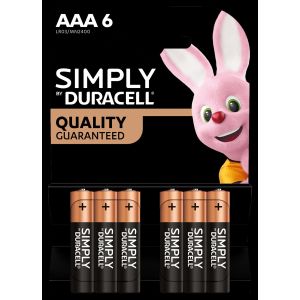 Duracell Simply Batteries AAA 6pk