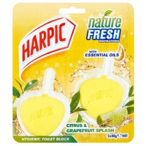 Harpic Toilet Block 40g Twin Pack Citrus