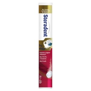 Steradent Pro White Denture Cleaner Mint Fresh Tablets 30s