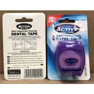 Active Dental Tape 50ml Adv Mint Waxed + Fluoride