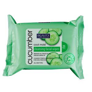 Beauty Formulas Cucumber Extract Biodegradable Facial Wipes 25's