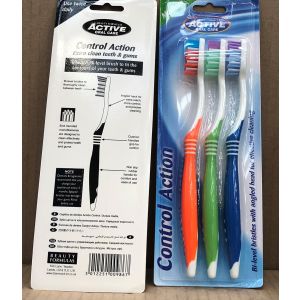 Active T/Brush Control Action Toothbrush 3Pk 