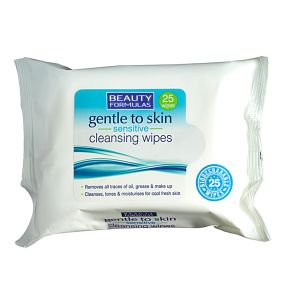 Beauty Formulas Sensitive Cleansing Biodegradable Wipes 25's