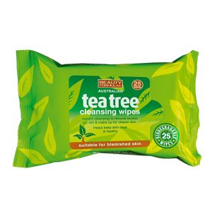 Beauty Formulas Tea Tree Cleansing Biodegradable Wipes 25s