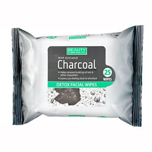 Beauty Formulas Charcoal Facial Biodegradeable Wipes 25s