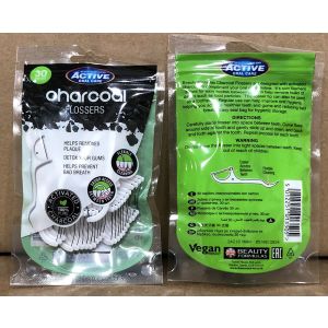 Active Charcoal Flossers 30'S