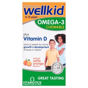 Vitabiotics Wellkid Chew Caps Omega 3, Orange 60s