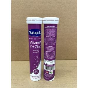 Valupak Vitamin C + Zinc 20's