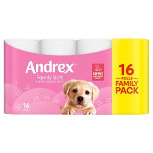 Andrex Gentle Clean Toilet Roll 16 Rolls Classic White