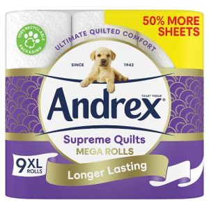 Andrex Supreme Quilts Mega Toilet Tissue 9pk