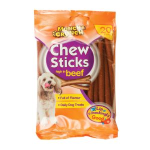 Munch & Crunch Chew Sticks High In Beef 20Pk