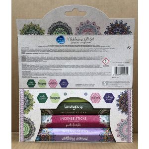 Pan Aroma 4pk Incense Sticks-Jasmine/Lemongra/Patchou/Aromas