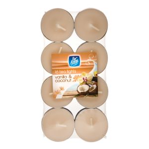 Pan Aroma 16 Pack Colour Tea-Lights - Vanilla & Coconut