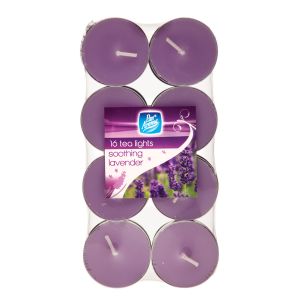 Pan Aroma 16 Pack Colour Tea-Lights - Soothing Lavender