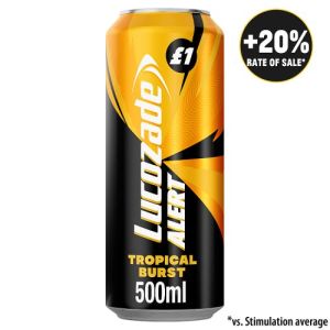 Lucozade Alert Pmp £1 Tropical 500Ml