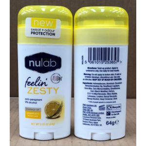 Nulab Womens Antiperspirant Stick 64g Zesty