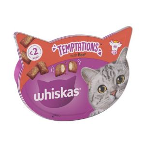 Whiskas Temptations Cat Treats Beef 60g