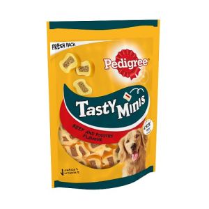 Pedigree Tasty Minis Dog Treats Chewy Slices With Beef & Poultry 155g