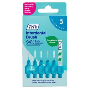 TePe Interdental Brush 0.6mm Blue 6s (New Pack)