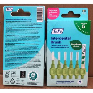 TePe Interdental Brush 0.8mm Green 6s (New Pack)