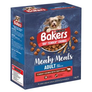 Bakers Meaty Meals Dry Dog Food Beef 1kg