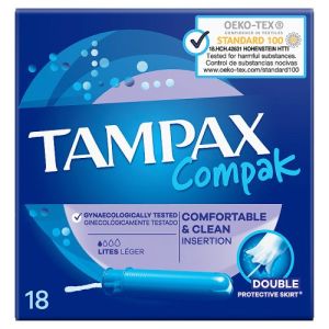 Tampax Compak Applicator Tampons Lite 18Ctx8