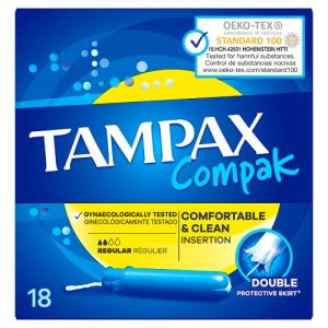 Tampax Compak Regular 18s (UK/FR/NL/ES/PT/GR/IT/CH/DE)