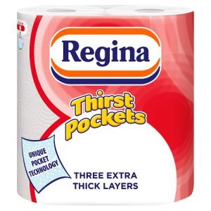 Kitchen Towel Regina Thirst Pockets 3 Ply 2 Pack (2Rx10) White