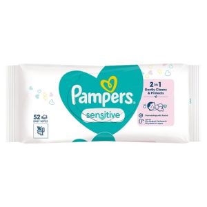 Pampers Baby Wipes 52s Sensitive 0% Plastic