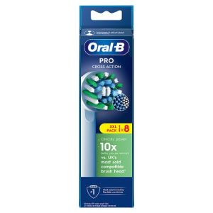 Oral B T/Brush Heads Cross Action Pro White 8s