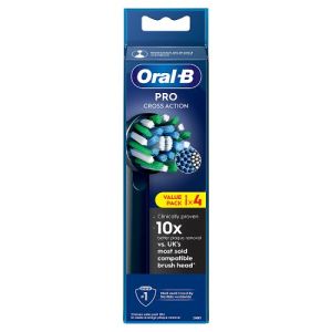 Oral B T/Brush Heads Cross Action Pro Black 4s