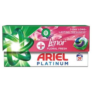 Ariel Platinum+Lenor Allin1 Pods W/Liquid Caps 29 Washes