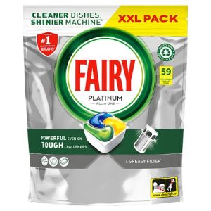 Fairy Platinum Auto Dishwashing Tablet Lemon 59Ct Csx4