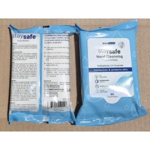 Sanitiser : Stay Safe Antibac w/ Ceramide Hand Towelettes 20s