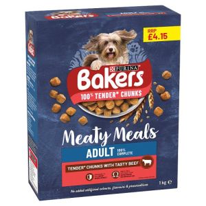 Bakers Meaty Meals Dry Dog Food Beef 4.15 1kg