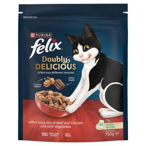 Felix 750g Doubly Delicious Beef Chicken & Vegetables Dry Ca